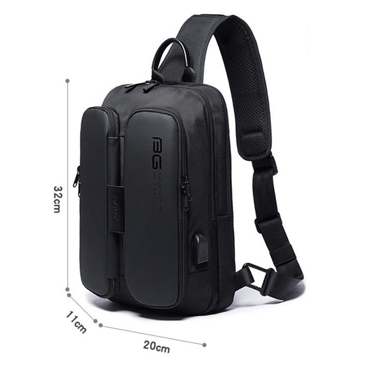 BANGE BG 7079 USB Charging Crossbody Bag with Anti theft Pocket Oxford Cloth Chest Pack 3