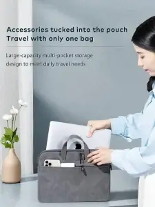 LLANO PU Sheepskin Waterproof Slim Laptop Sleeve for 14.5 inch 15.6 Inch 3